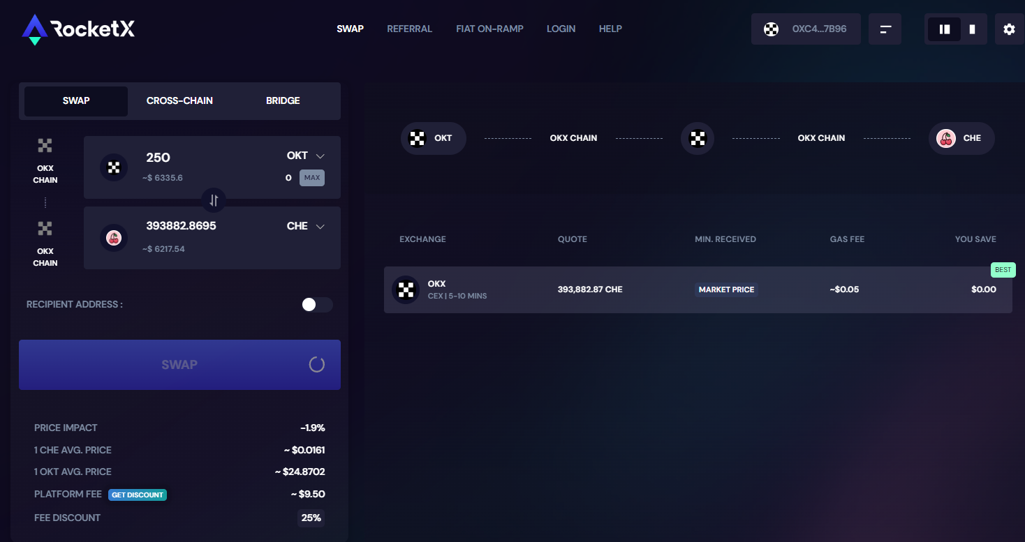 OKC OKX Chain swaps and bridge