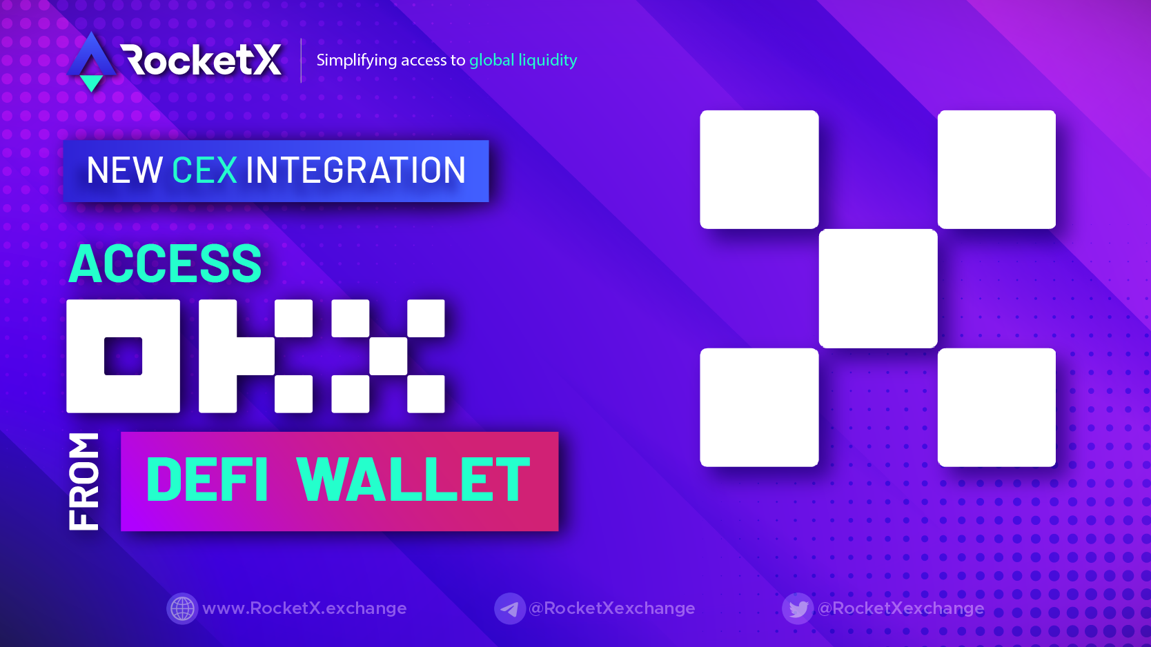 OKX Exchange Goes LIVE on RocketX. OKX Exchange Goes LIVE on RocketX. Crypto Traders Can Access OKX Via DeFi Wallets like MetaMask, Trust Wallet & more