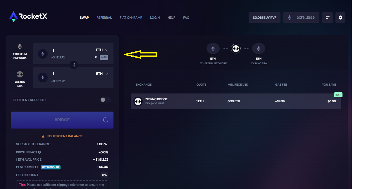 source network Select Ethereum as Source Network